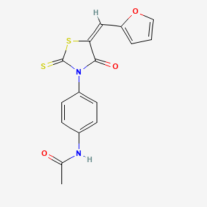 molecular formula C16H12N2O3S2 B2775456 N-{4-[(5E)-5-(furan-2-ylmethylidene)-4-oxo-2-thioxo-1,3-thiazolidin-3-yl]phenyl}acetamide CAS No. 868147-01-7