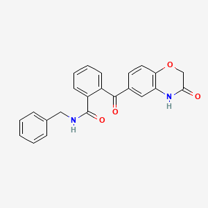 molecular formula C23H18N2O4 B2775466 N-benzyl-2-[(3-oxo-3,4-dihydro-2H-1,4-benzoxazin-6-yl)carbonyl]benzenecarboxamide CAS No. 439096-29-4