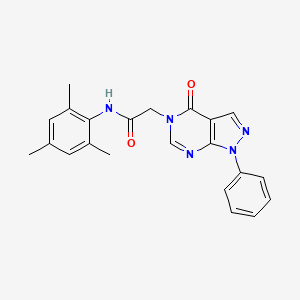molecular formula C22H21N5O2 B2775492 N-mesityl-2-(4-oxo-1-phenyl-1H-pyrazolo[3,4-d]pyrimidin-5(4H)-yl)acetamide CAS No. 852440-07-4