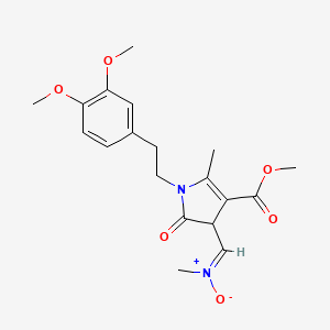 molecular formula C19H24N2O6 B2775493 (E)-({1-[2-(3,4-dimethoxyphenyl)ethyl]-4-(methoxycarbonyl)-5-methyl-2-oxo-2,3-dihydro-1H-pyrrol-3-yl}methylidene)(methyl)oxidoazanium CAS No. 478260-21-8