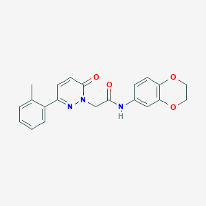 molecular formula C21H19N3O4 B2775503 N-(2,3-dihydro-1,4-benzodioxin-6-yl)-2-[3-(2-methylphenyl)-6-oxo-1,6-dihydropyridazin-1-yl]acetamide CAS No. 941883-67-6