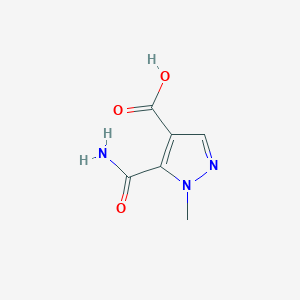 molecular formula C6H7N3O3 B2775505 5-carbamoyl-1-methyl-1H-pyrazole-4-carboxylic acid CAS No. 1006458-34-9