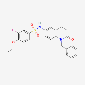 molecular formula C24H23FN2O4S B2775507 N-(1-benzyl-2-oxo-1,2,3,4-tetrahydroquinolin-6-yl)-4-ethoxy-3-fluorobenzene-1-sulfonamide CAS No. 954614-38-1