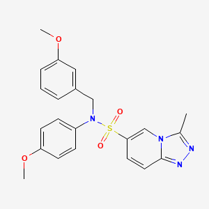 molecular formula C22H22N4O4S B2775512 N-(4-methoxyphenyl)-N-[(3-methoxyphenyl)methyl]-3-methyl-[1,2,4]triazolo[4,3-a]pyridine-6-sulfonamide CAS No. 1251620-32-2