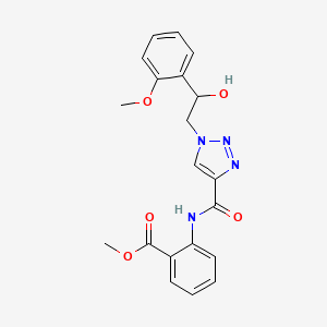 molecular formula C20H20N4O5 B2775518 methyl 2-[({1-[2-hydroxy-2-(2-methoxyphenyl)ethyl]-1H-1,2,3-triazol-4-yl}carbonyl)amino]benzoate CAS No. 1396808-86-8