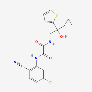 molecular formula C18H16ClN3O3S B2775521 N1-(5-chloro-2-cyanophenyl)-N2-(2-cyclopropyl-2-hydroxy-2-(thiophen-2-yl)ethyl)oxalamide CAS No. 1396883-47-8