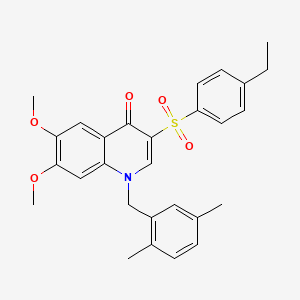 molecular formula C28H29NO5S B2775525 1-[(2,5-dimethylphenyl)methyl]-3-(4-ethylbenzenesulfonyl)-6,7-dimethoxy-1,4-dihydroquinolin-4-one CAS No. 899213-77-5