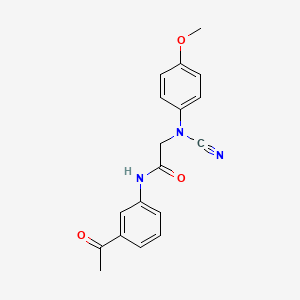 molecular formula C18H17N3O3 B2775575 N-(3-Acetylphenyl)-2-(N-cyano-4-methoxyanilino)acetamide CAS No. 1935809-22-5