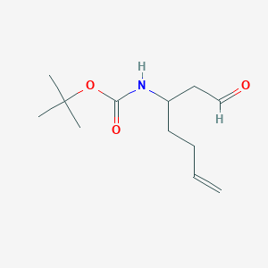 molecular formula C12H21NO3 B2775588 N-Boc-(+/-)-3-aminohept-6-enal CAS No. 1455442-29-1