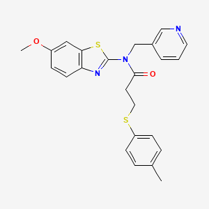 molecular formula C24H23N3O2S2 B2775634 N-(6-methoxybenzo[d]thiazol-2-yl)-N-(pyridin-3-ylmethyl)-3-(p-tolylthio)propanamide CAS No. 899753-87-8
