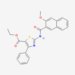 molecular formula C24H20N2O4S B2775637 ETHYL 2-(3-METHOXYNAPHTHALENE-2-AMIDO)-4-PHENYL-1,3-THIAZOLE-5-CARBOXYLATE CAS No. 312605-15-5