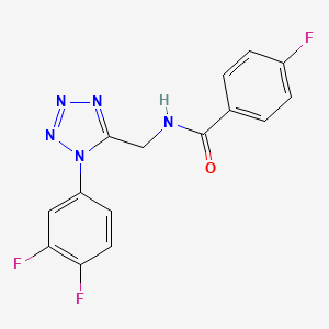 molecular formula C15H10F3N5O B2775639 N-((1-(3,4-difluorophenyl)-1H-tetrazol-5-yl)methyl)-4-fluorobenzamide CAS No. 941963-97-9