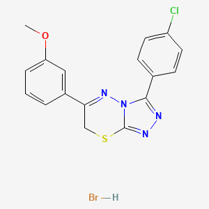 molecular formula C17H14BrClN4OS B2775672 3-(4-chlorophenyl)-6-(3-methoxyphenyl)-7H-[1,2,4]triazolo[3,4-b][1,3,4]thiadiazine hydrobromide CAS No. 1179404-30-8