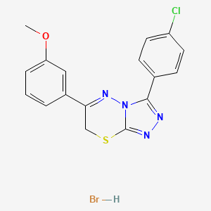 3-(4-chlorophenyl)-6-(3-methoxyphenyl)-7H-[1,2,4]triazolo[3,4-b][1,3,4]thiadiazine hydrobromide