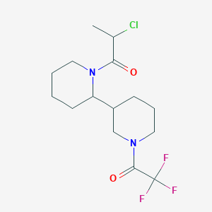 2-Chloro-1-[2-[1-(2,2,2-trifluoroacetyl)piperidin-3-yl]piperidin-1-yl]propan-1-one
