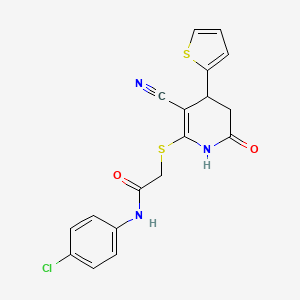 N-(4-chlorophenyl)-2-[(5-cyano-2-oxo-4-thiophen-2-yl-3,4-dihydro-1H-pyridin-6-yl)sulfanyl]acetamide