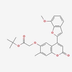 molecular formula C25H24O7 B2775680 tert-butyl 2-((4-(7-methoxybenzofuran-2-yl)-7-methyl-2-oxo-2H-chromen-6-yl)oxy)acetate CAS No. 898430-31-4