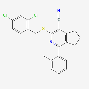 3-[(2,4-dichlorobenzyl)sulfanyl]-1-(2-methylphenyl)-6,7-dihydro-5H-cyclopenta[c]pyridine-4-carbonitrile