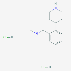 molecular formula C14H24Cl2N2 B2775689 N,N-Dimethyl-1-(2-(piperidin-4-yl)phenyl)methanamine dihydrochloride CAS No. 2244087-45-2