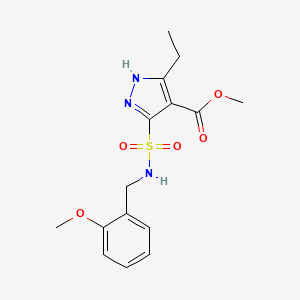 molecular formula C15H19N3O5S B2775696 METHYL 3-ETHYL-5-{[(2-METHOXYPHENYL)METHYL]SULFAMOYL}-1H-PYRAZOLE-4-CARBOXYLATE CAS No. 1239222-68-4
