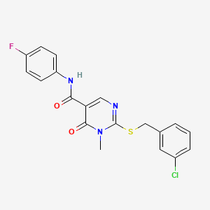 2-[(3-chlorophenyl)methylsulfanyl]-N-(4-fluorophenyl)-1-methyl-6-oxopyrimidine-5-carboxamide