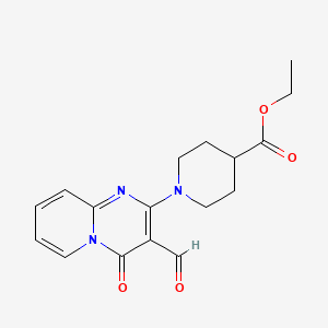 molecular formula C17H19N3O4 B2775736 ethyl 1-(3-formyl-4-oxo-4H-pyrido[1,2-a]pyrimidin-2-yl)piperidine-4-carboxylate CAS No. 636991-29-2