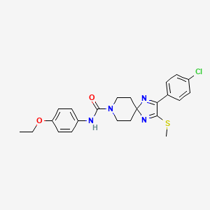 2-(4-chlorophenyl)-N-(4-ethoxyphenyl)-3-(methylthio)-1,4,8-triazaspiro[4.5]deca-1,3-diene-8-carboxamide