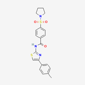4-(pyrrolidin-1-ylsulfonyl)-N-(4-(p-tolyl)thiazol-2-yl)benzamide