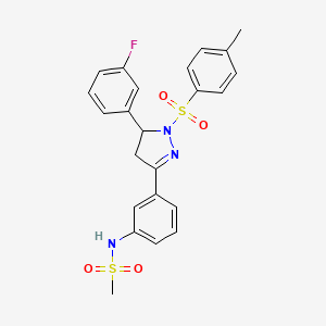 N-(3-(5-(3-fluorophenyl)-1-tosyl-4,5-dihydro-1H-pyrazol-3-yl)phenyl)methanesulfonamide
