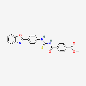 molecular formula C23H17N3O4S B2775763 Methyl 4-(((4-(benzo[d]oxazol-2-yl)phenyl)carbamothioyl)carbamoyl)benzoate CAS No. 477510-33-1