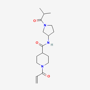 N-[1-(2-Methylpropanoyl)pyrrolidin-3-yl]-1-prop-2-enoylpiperidine-4-carboxamide