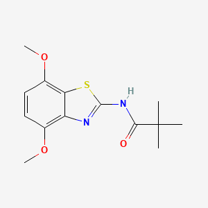 molecular formula C14H18N2O3S B2775768 N-(4,7-dimethoxy-1,3-benzothiazol-2-yl)-2,2-dimethylpropanamide CAS No. 868230-84-6