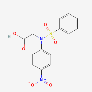molecular formula C14H12N2O6S B2775772 N-(4-Nitrophenyl)-N-(phenylsulfonyl)glycine CAS No. 425608-38-4