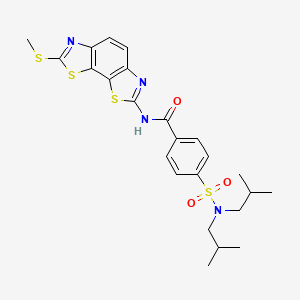 4-[bis(2-methylpropyl)sulfamoyl]-N-(2-methylsulfanyl-[1,3]thiazolo[4,5-g][1,3]benzothiazol-7-yl)benzamide