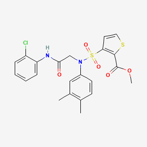 molecular formula C22H21ClN2O5S2 B2775804 methyl 3-({[(2-chlorophenyl)carbamoyl]methyl}(3,4-dimethylphenyl)sulfamoyl)thiophene-2-carboxylate CAS No. 946269-03-0