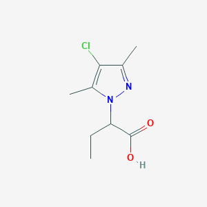 molecular formula C9H13ClN2O2 B2775818 2-(4-chloro-3,5-dimethyl-1H-pyrazol-1-yl)butanoic acid CAS No. 1005631-38-8