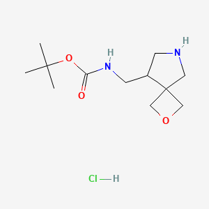 Tert-butyl N-(2-oxa-7-azaspiro[3.4]octan-5-ylmethyl)carbamate;hydrochloride