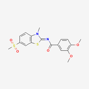 (Z)-3,4-dimethoxy-N-(3-methyl-6-(methylsulfonyl)benzo[d]thiazol-2(3H)-ylidene)benzamide