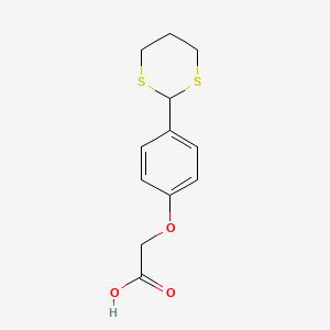 molecular formula C12H14O3S2 B2775838 2-[4-(1,3-dithian-2-yl)phenoxy]acetic Acid CAS No. 851116-02-4