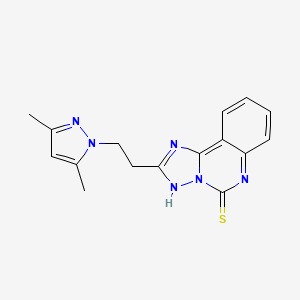 molecular formula C16H16N6S B2775903 2-[2-(3,5-dimethyl-1H-pyrazol-1-yl)ethyl]-5H,6H-[1,2,4]triazolo[1,5-c]quinazoline-5-thione CAS No. 896695-91-3