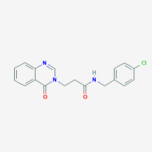 molecular formula C18H16ClN3O2 B277592 N-(4-chlorobenzyl)-3-(4-oxoquinazolin-3(4H)-yl)propanamide 