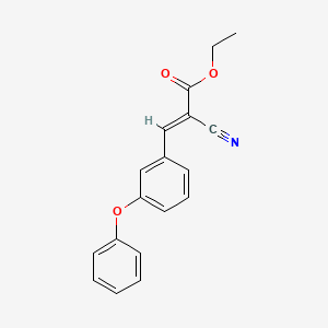 molecular formula C18H15NO3 B2775926 ethyl (2E)-2-cyano-3-(3-phenoxyphenyl)prop-2-enoate CAS No. 444064-49-7