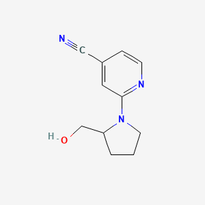 molecular formula C11H13N3O B2775930 2-[2-(Hydroxymethyl)pyrrolidin-1-yl]pyridine-4-carbonitrile CAS No. 1248062-45-4