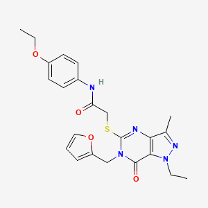 molecular formula C23H25N5O4S B2775942 N-(4-ethoxyphenyl)-2-({1-ethyl-6-[(furan-2-yl)methyl]-3-methyl-7-oxo-1H,6H,7H-pyrazolo[4,3-d]pyrimidin-5-yl}sulfanyl)acetamide CAS No. 1358234-89-5