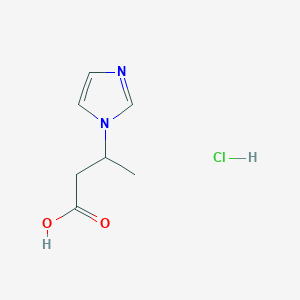 molecular formula C7H11ClN2O2 B2775992 3-Imidazol-1-YL-butyric acid hydrochloride CAS No. 1185295-65-1; 98009-60-0
