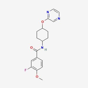 3-fluoro-4-methoxy-N-((1r,4r)-4-(pyrazin-2-yloxy)cyclohexyl)benzamide
