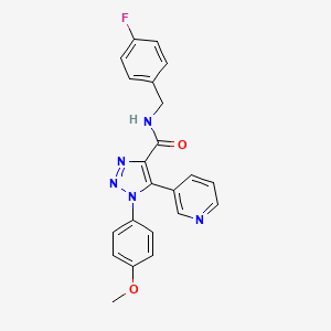molecular formula C22H18FN5O2 B2776046 N-[(4-fluorophenyl)methyl]-1-(4-methoxyphenyl)-5-(pyridin-3-yl)-1H-1,2,3-triazole-4-carboxamide CAS No. 1207048-01-8