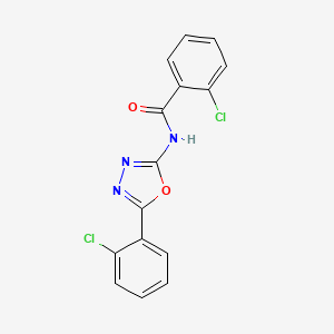 molecular formula C15H9Cl2N3O2 B2776090 2-chloro-N-[5-(2-chlorophenyl)-1,3,4-oxadiazol-2-yl]benzamide CAS No. 865249-26-9