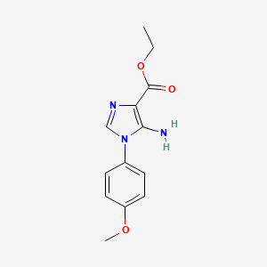 molecular formula C13H15N3O3 B2776106 ethyl 5-amino-1-(4-methoxyphenyl)-1H-imidazole-4-carboxylate CAS No. 190662-87-4