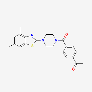 molecular formula C22H23N3O2S B2776114 1-{4-[4-(4,6-dimethyl-1,3-benzothiazol-2-yl)piperazine-1-carbonyl]phenyl}ethan-1-one CAS No. 897483-58-8